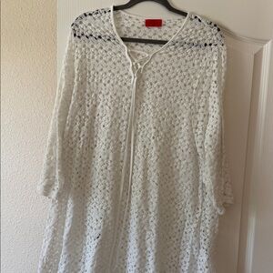Elegant White Lace Swim Cover-Up